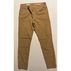 Gap 1969 Womens Corduroy Legging Jeans Tan Size 10 Reg Casual Staple Classic